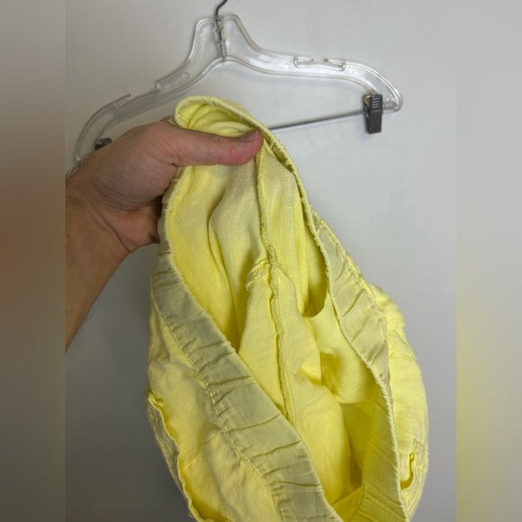 PureJill Garment Died 100% Linen Butter Yellow Pull on pants Size S Natural - Picture 12 of 13